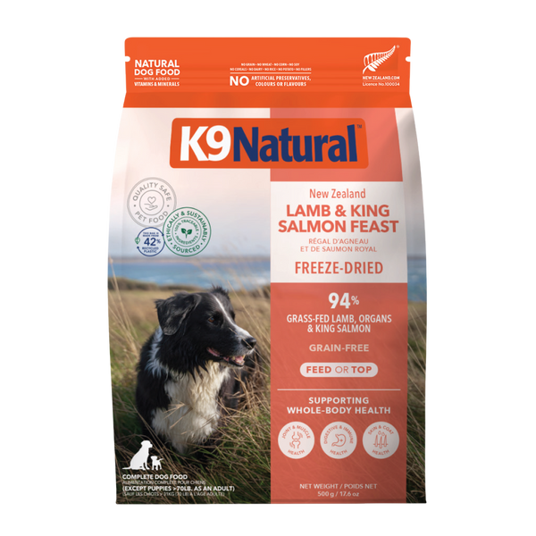 K9 Natural フリーズドライ ラム＆キングサーモン・フィースト