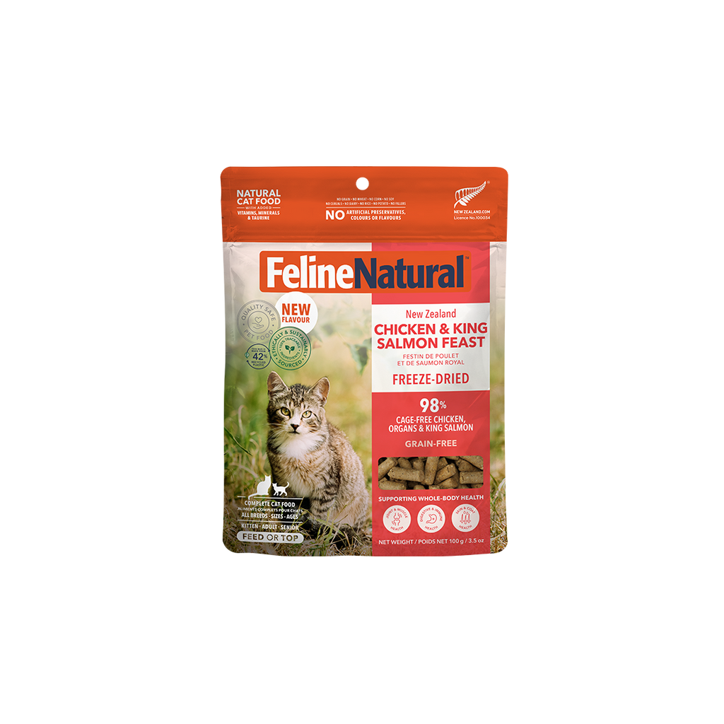Feline Natural フリーズドライ チキン＆キングサーモン・フィースト