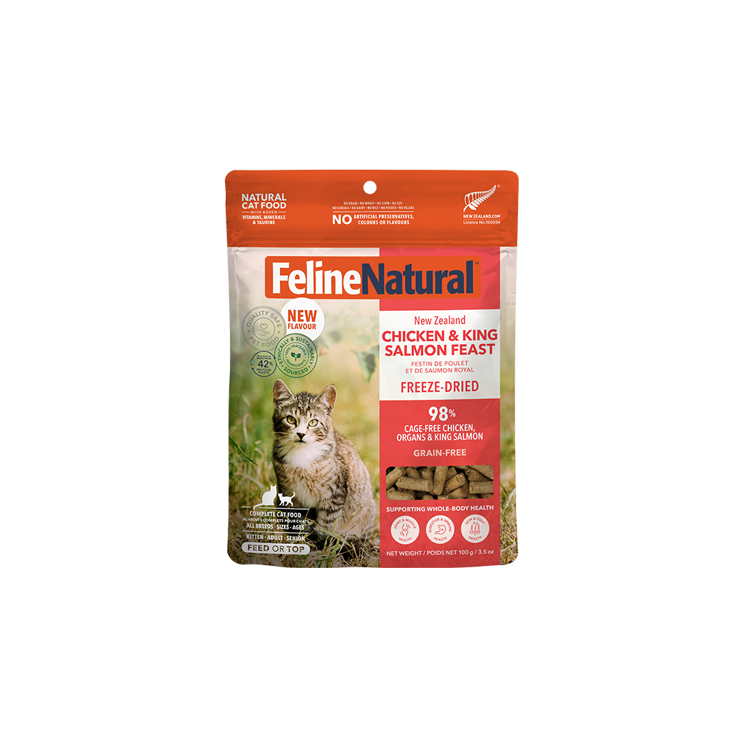 Feline Natural フリーズドライ チキン＆キングサーモン・フィースト